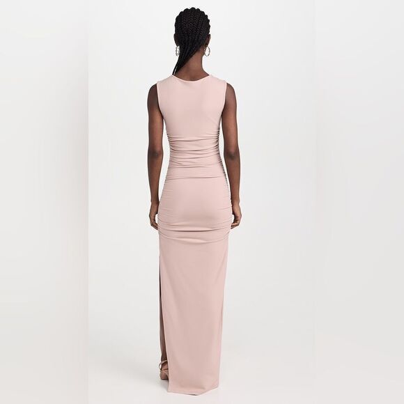 Susana Monaco Blanched Almond Ruched Gathered Long Maxi Dress - Picture 10 of 10